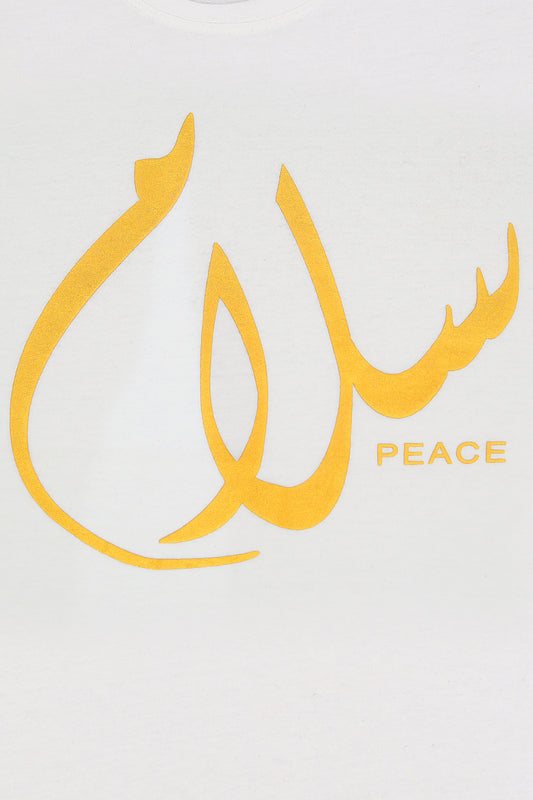 Unisex T-Shirts Arabic Calligraphy Gold (Peace)
