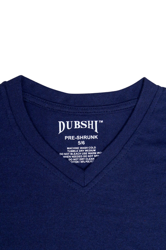 Kids Navy Blue Vneck T-Shirt