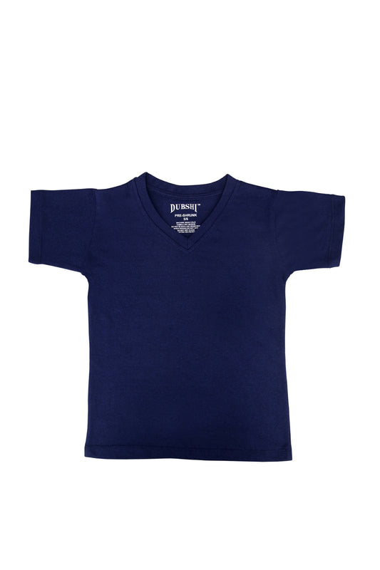 Kids Navy Blue Vneck T-Shirt