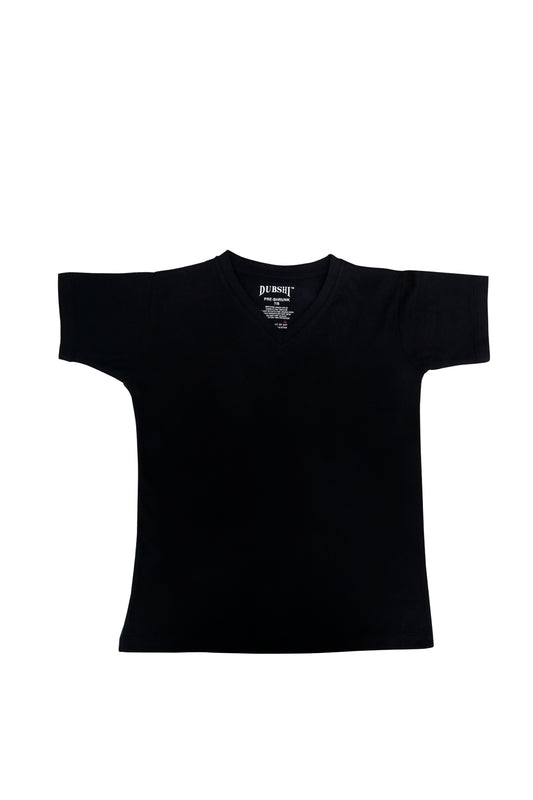 Kids Black Vneck T-Shirt