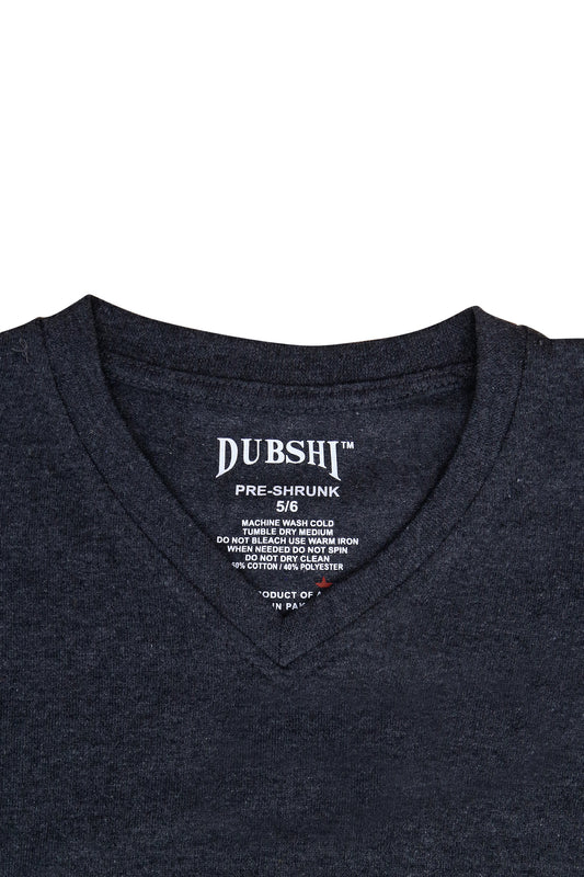 Kids Charcoal Vneck T-Shirt