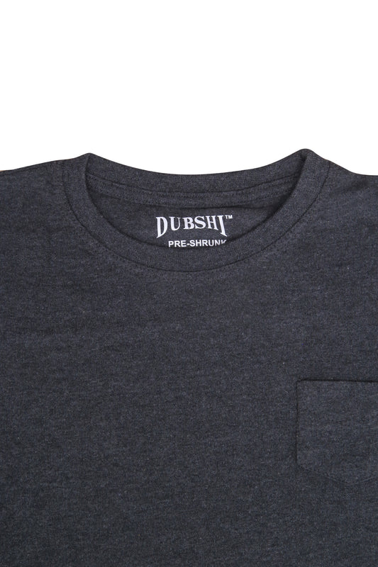 Kids Charocal Round Neck with Pocket