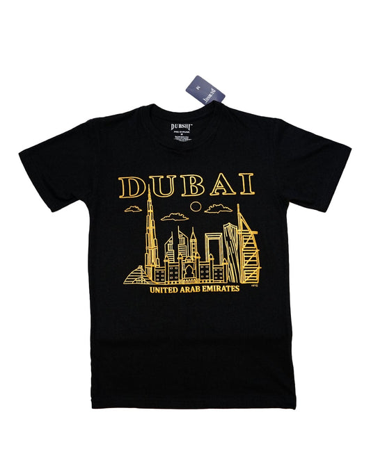 Dubai T-Shirt Black Gold D-101