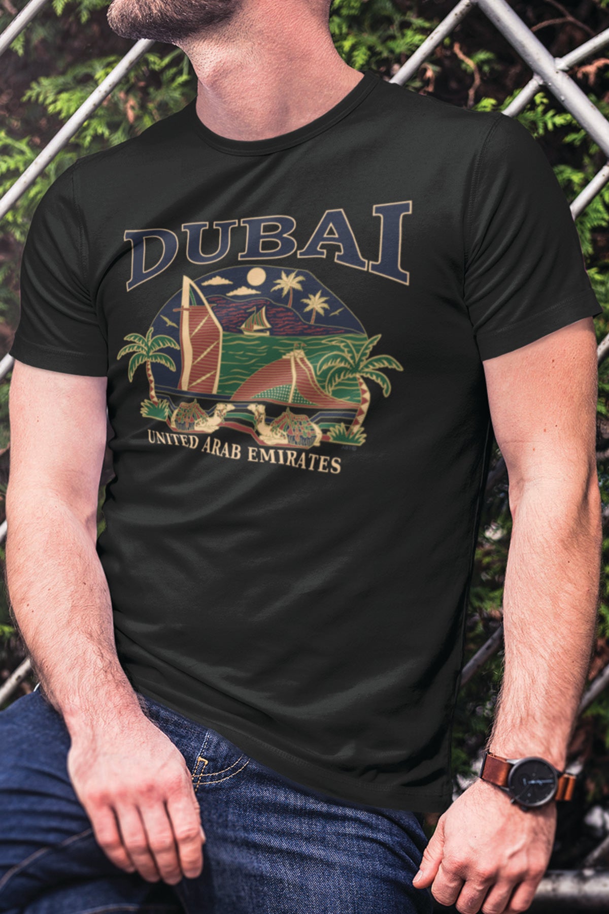 Men Dubai T-Shirt Maikling Manggas D-115