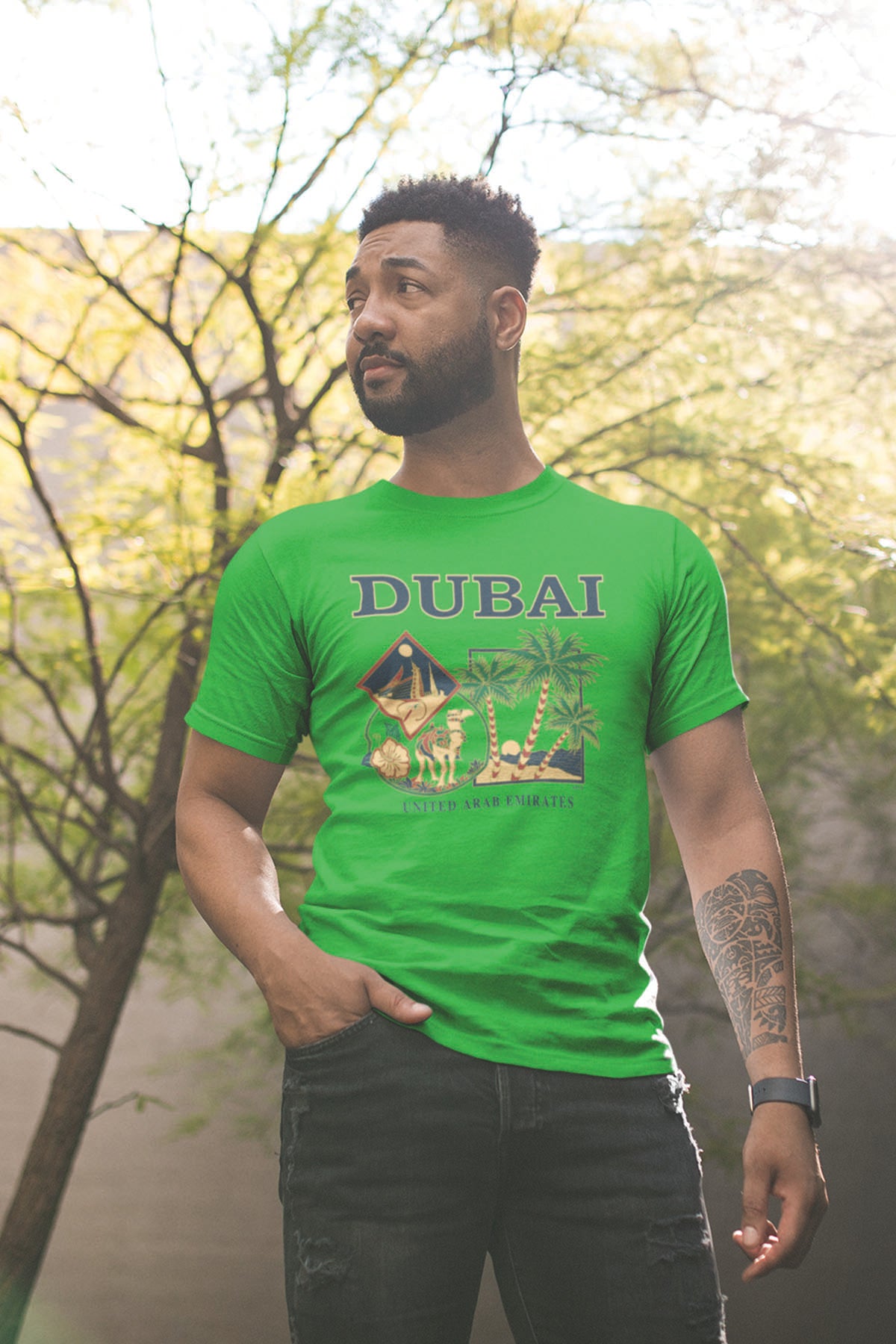 Men Dubai T-Shirt Maikling Manggas D-119