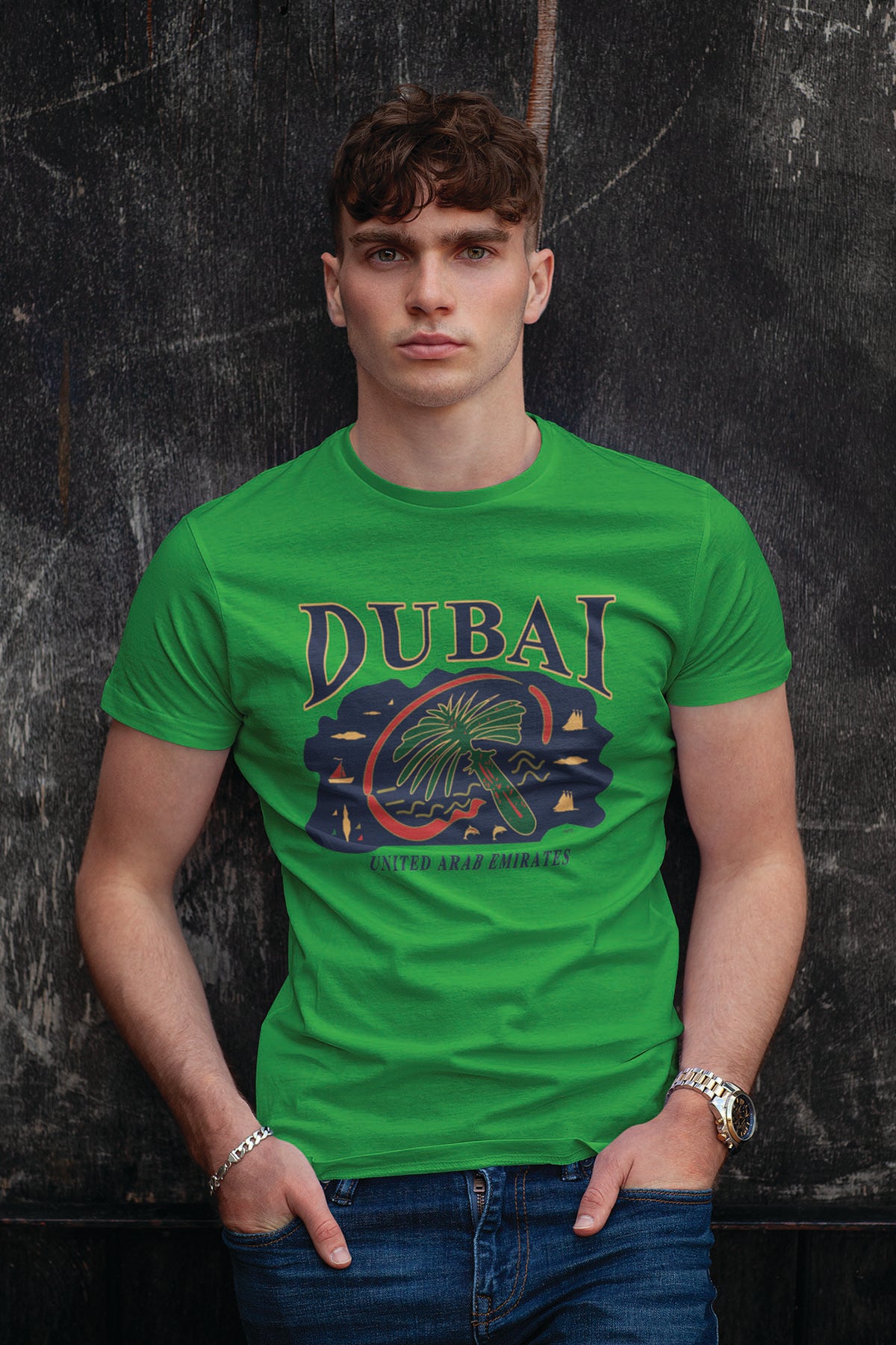 Men Dubai T-Shirt Maikling Manggas D-99