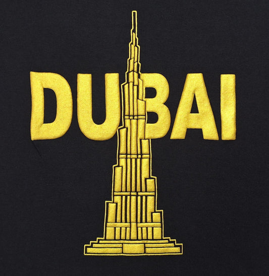 Dubai T-Shirt Black Gold Burj Khalifah