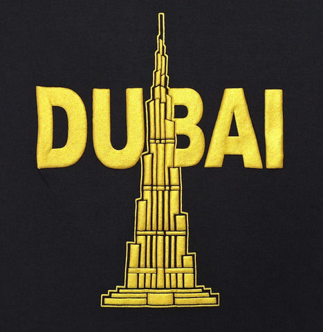Dubai T-Shirt Black Gold Burj Khalifah