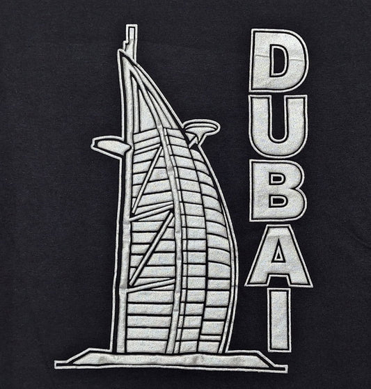 Dubai T-Shirt Black Silver Burj Arab