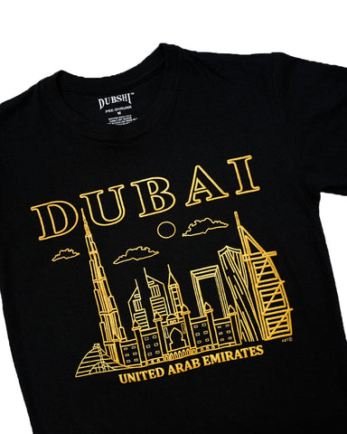Dubai T-Shirt Black Gold D-101