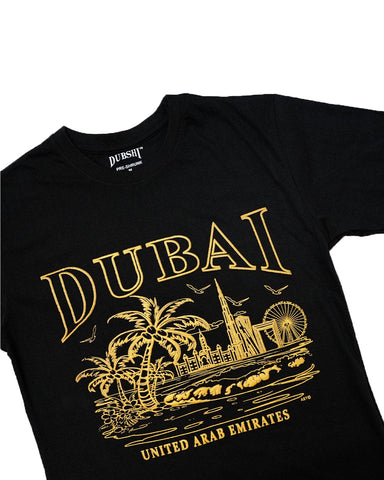 Dubai T-Shirt Black Gold D-197