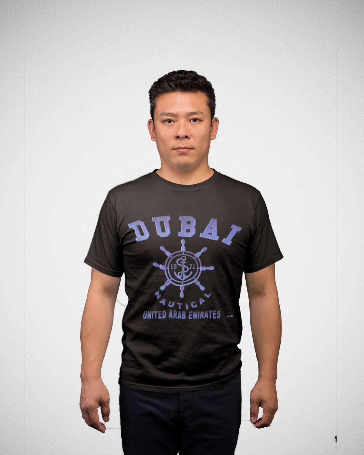 Men Dubai T-Shirt Maikling Manggas Rainbow D-05B
