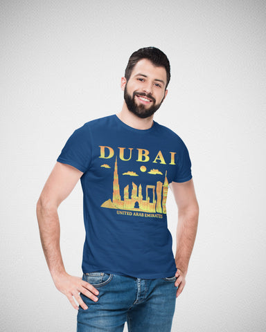 Men Dubai T-Shirt Maikling Manggas Rainbow D-101O