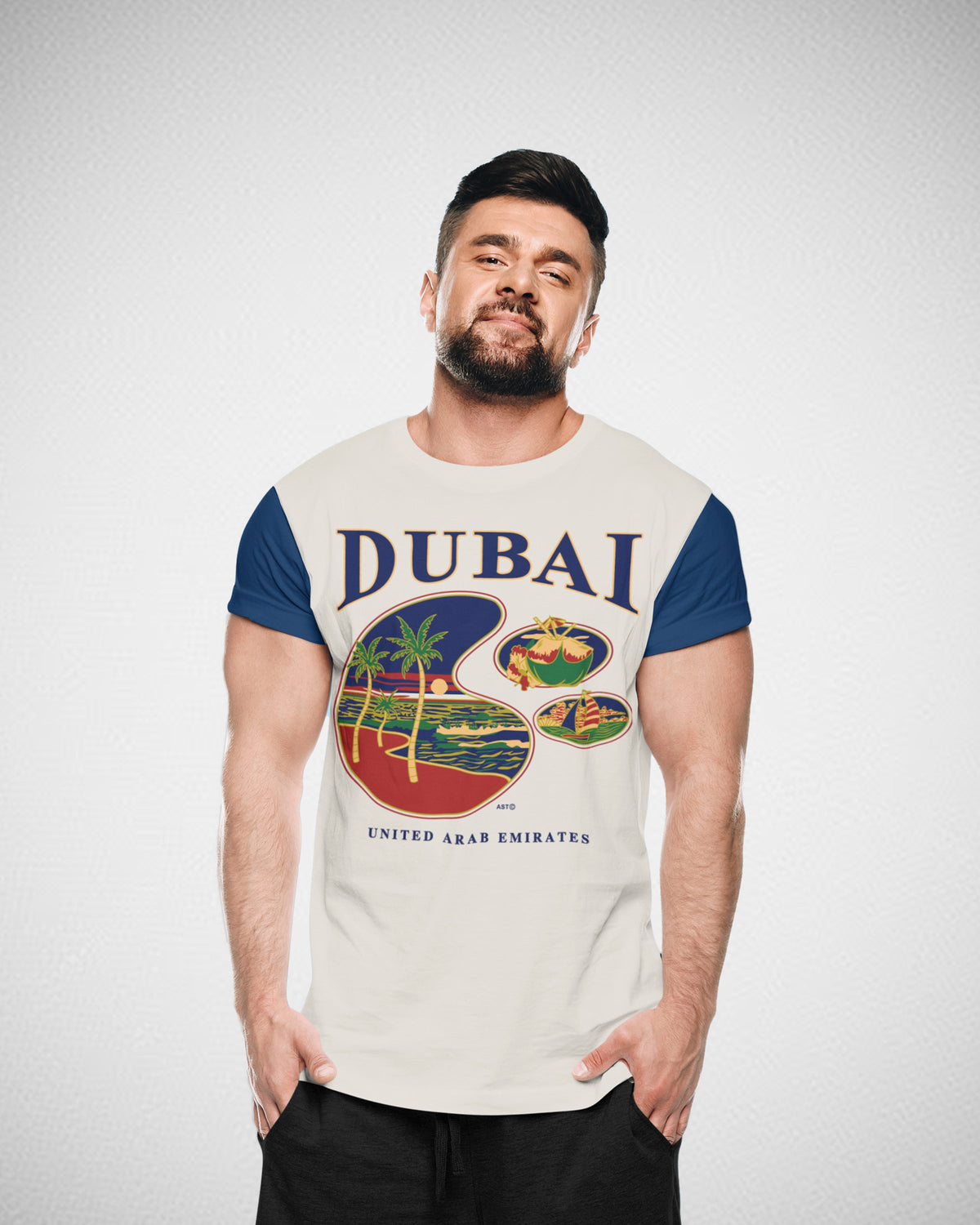 Men Dubai T-Shirt Maikling Manggas D-110