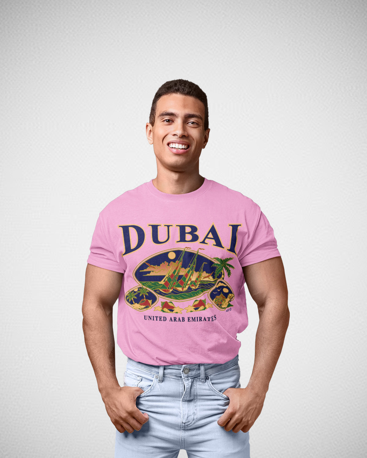 Men Dubai T-Shirt Maikling Manggas D-113