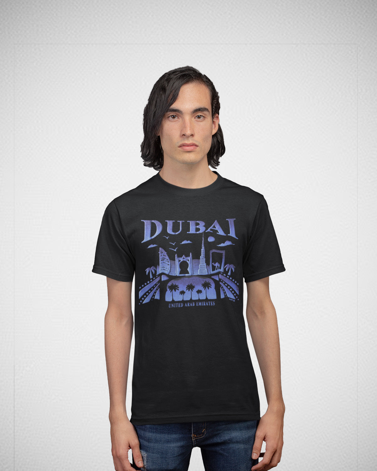 Men Dubai T-shirt Maikling Manggas Rainbow D-150B