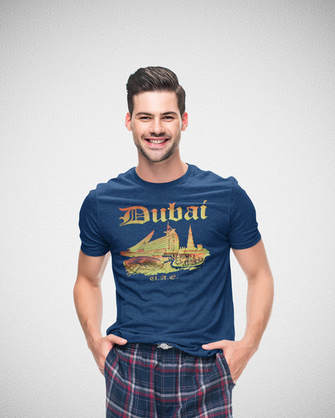 Men Dubai T-Shirt Maikling Manggas Rainbow D-23O