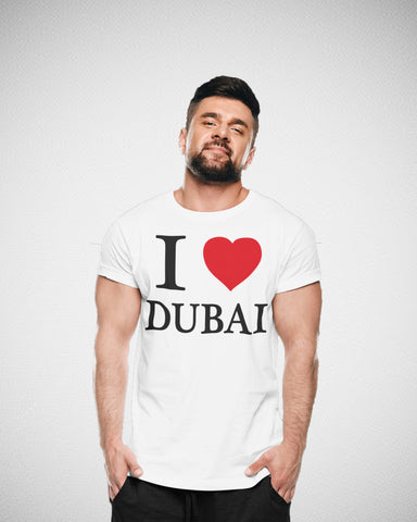 I Love Dubai Men T-Shirt With Black Print